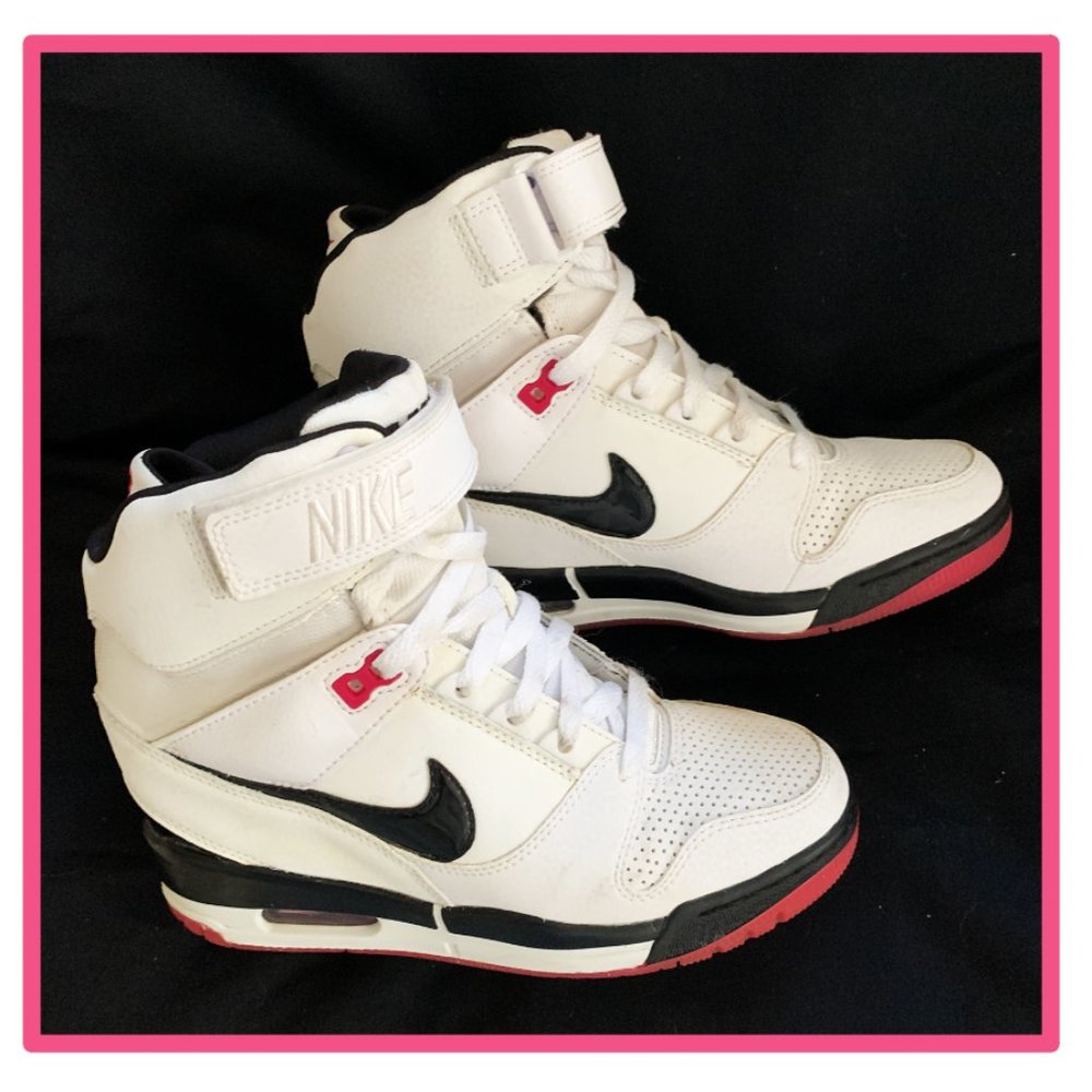 NIKE REVOLUTION SKY HI White Wedge Sneakers 7.5